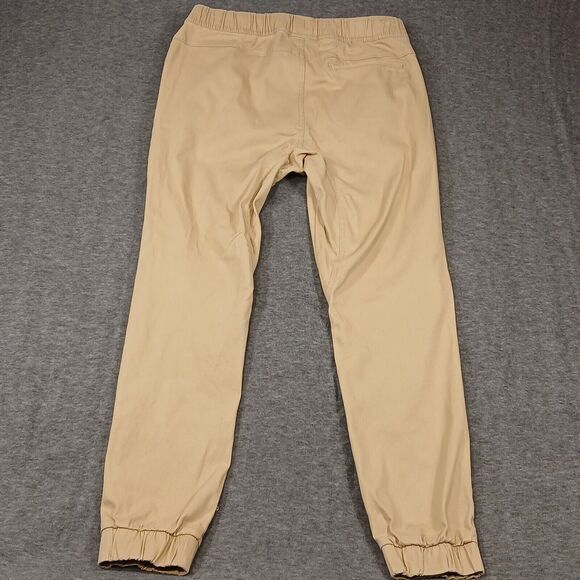 WT 02 Jogger Pants Men's Size S Tan Slash Pocket Elastic Waist Drawstring - Picture 2 of 12